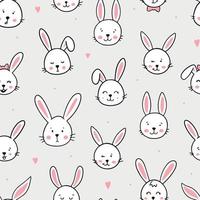 cute seamless pattern with hand drawn rabbits for nursery prints, easter backgrounds, wrapping paper, wallpaper, textile, scrapbooking, etc. EPS 10 vector