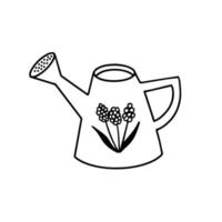 Watering can outline doodle icon. Vector hand drawn sketch illustration for print, web, mobile and infographics isolated on white