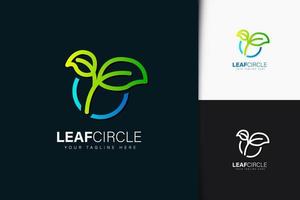 Leaf circle logo design with gradient vector