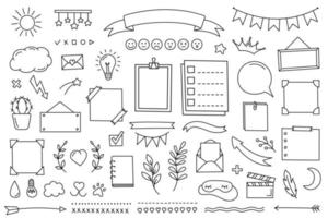 Doodle set frame vector