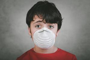 child wearing mask for coronavirus photo
