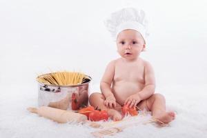 baby chef  on white background photo