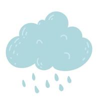 Cute Happy Cloud with Rain Drops. spring or autumn weather vector