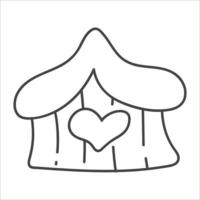Wooden cute birdhouse. springtime Symbol, logo vector illustration