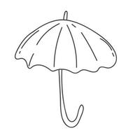 yellow umbrella. Vector icon umbrella rain protection on cartoon style on white isolated background.