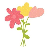 Cute spring bunch of flowers. Summer bouquet vector