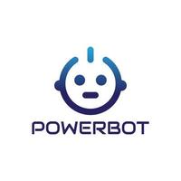 diseño de logotipo de tecnología power bot vector