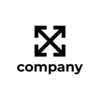letra x con diseño de logotipo de flecha vector