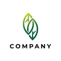 infinity leaf logo design vector