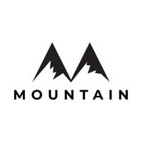 letter m with mountain logo design vector