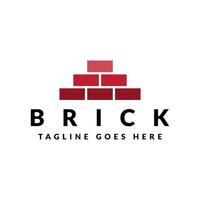 simple red brick logo design vector