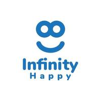 smile with eye infinity logo vector