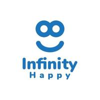 sonrisa con el logotipo de ojo infinito vector