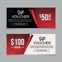 Gift voucher design print template discount card vector