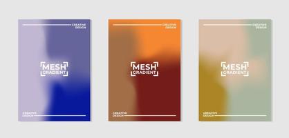 Vector set of cover designs with mesh gradient colors. Templates collection for banner, brochure, poster, flyer, card, etc in A4.