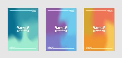 Vector set of cover designs with mesh gradient colors. Templates collection for banner, brochure, poster, flyer, card, etc in A4.