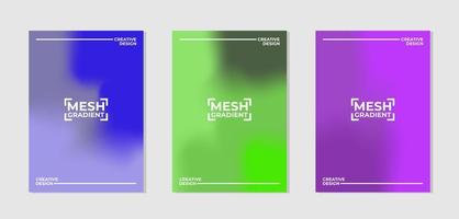 Vector set of cover designs with mesh gradient colors. Templates collection for banner, brochure, poster, flyer, card, etc in A4.