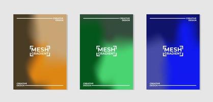 Vector set of cover designs with mesh gradient colors. Templates collection for banner, brochure, poster, flyer, card, etc in A4.