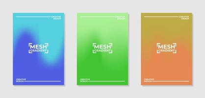 Vector set of cover designs with mesh gradient colors. Templates collection for banner, brochure, poster, flyer, card, etc in A4.