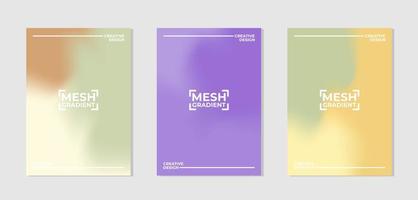 Vector set of cover designs with mesh gradient colors. Templates collection for banner, brochure, poster, flyer, card, etc in A4.