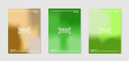 Vector set of cover designs with mesh gradient colors. Templates collection for banner, brochure, poster, flyer, card, etc in A4.