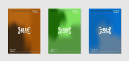Vector set of cover designs with mesh gradient colors. Templates collection for banner, brochure, poster, flyer, card, etc in A4.