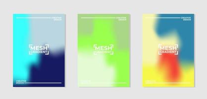 Vector set of cover designs with mesh gradient colors. Templates collection for banner, brochure, poster, flyer, card, etc in A4.