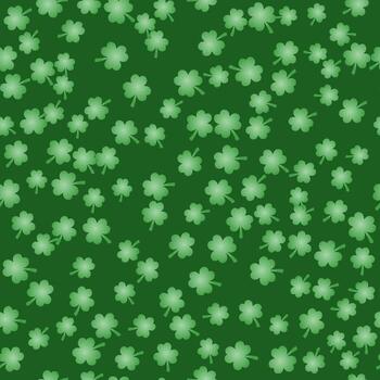 St. Patrick's Day green seamless pattern with clovers. Vector background.  Easy to edit design template for your.