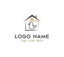 Creative Minimal Unique Duck Simple Vector Logo Design