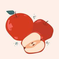 Modern apple in hand drawn style. Vector illustration