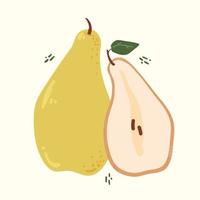 Modern pear in hand drawn style. Vector illustration