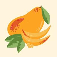 Modern mango in hand drawn style. Vector illustration