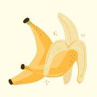 Modern banana in hand drawn style. Vector illustration