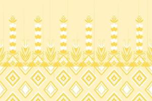 Yellow and White Flower on Ivory. Geometric ethnic oriental pattern traditional Design for background,carpet,wallpaper,clothing,wrapping,Batik,fabric, vector illustration embroidery style