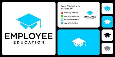 diseño de logotipo de educación de empleados con plantilla de tarjeta de visita. vector