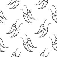 chili hand drawn seamless pattern vector