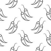 chili hand drawn seamless pattern vector