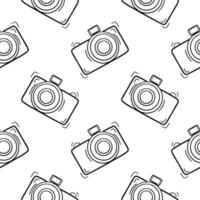 camera hand drawn seamless pattern vector