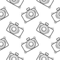 camera hand drawn seamless pattern vector