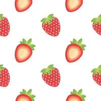 strawberry fruit seamless pattern vector