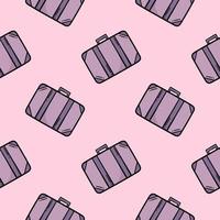 suitcase hand drawn seamless pattern vector