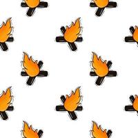 bonfire hand drawn seamless pattern colored version vector