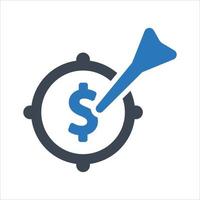 Financial Target Icon on white background vector