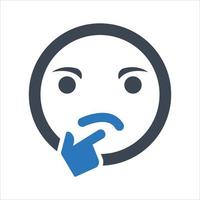 Confusion emoji, uncertainty, doubt icon vector