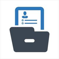 Employee report record icon on white background vector