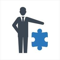 Business problem solving icon on white background vector