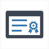 icono certificado, acuerdo, licencia, documento vector