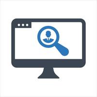 Online professional search icon on white background vector