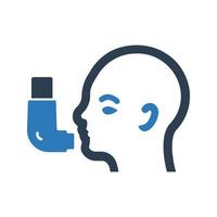 Man and Inhaler icon. Vector icon on white background