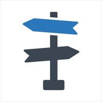 Directions sign post, traffic signpost icon vector